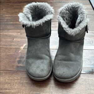 UGG Gray Suede Boots with Fur Lining